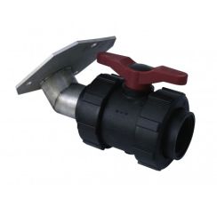 PVC ball valve with stainless steel flange specially for 13500 l and 15500 l