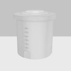 Rond open vat met deksel | 80 liter | Hoog
