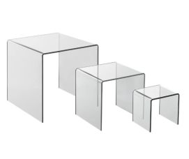 Display zuilen 3 traps I set van 3 I helder acrylaat